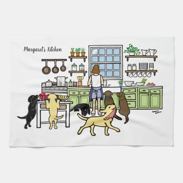 Labrador Mamma Kitchen Kökshandduk (Horisontell)
