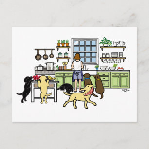 Labrador Mamma Kitchen Vykort