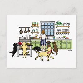 Labrador Mamma Kitchen Vykort