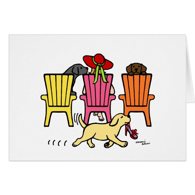 Labrador mamma på poolsiden hälsningskort (Framsidan Horizontal)