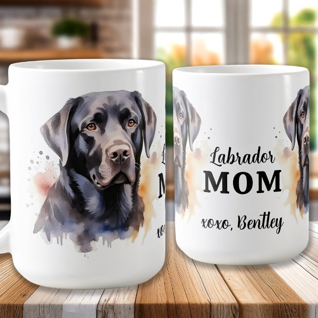 Labrador MAMMA Personlig Hund älskare Svart lab Kaffemugg (Skapare uppladdad)