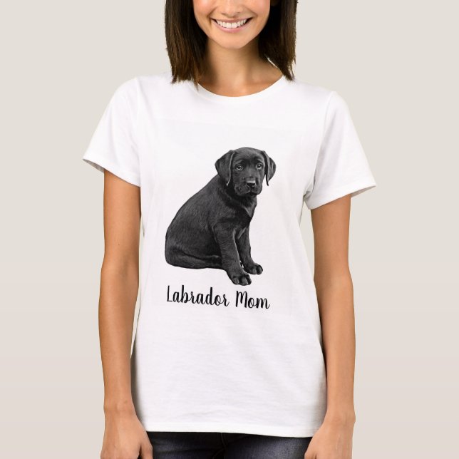 Labrador Mamma - Svart lab Mamma T Shirt (Framsida)
