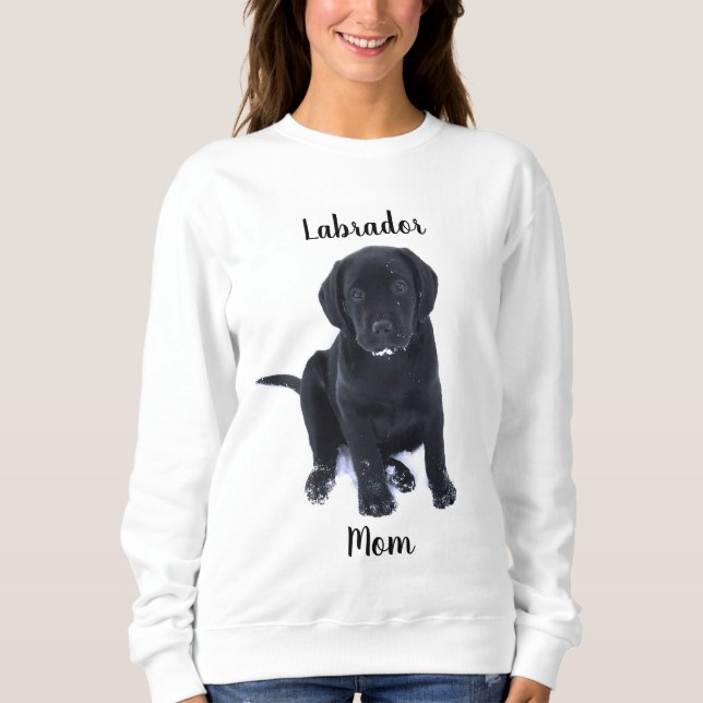 Labrador Mamma - Svart lab Mamma Tee (Framsida)