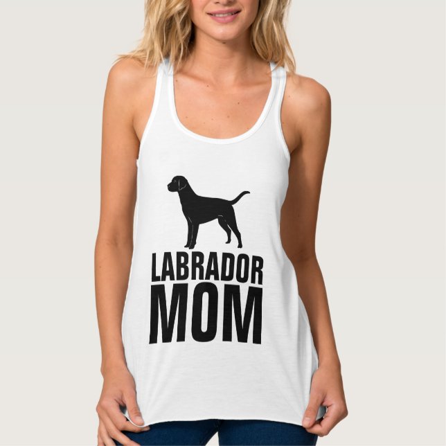 LABRADOR MAMMA t-shirtS Linne Med Racerback (Framsida)