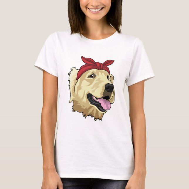 Labrador med Bandana T Shirt (Framsida)