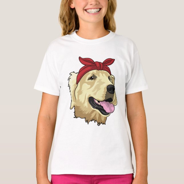 Labrador med Bandana T Shirt (Framsida)