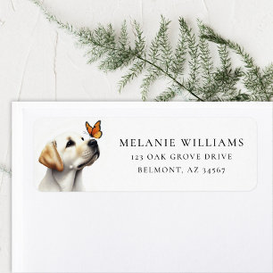 Labrador med en monarch Butterfly-Returadress Returadress Etikett