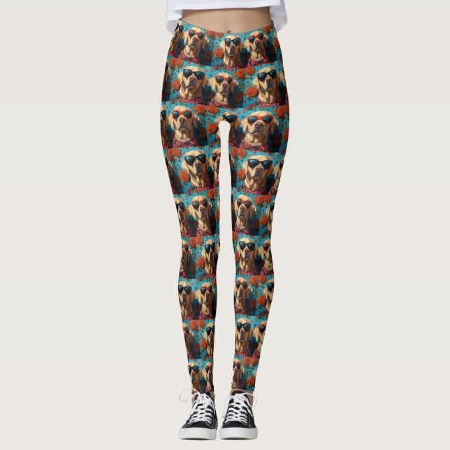 Labrador med Heart Ro Valentine Day Leggings (Framsida)