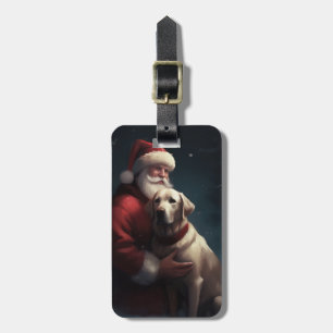 Labrador med Jultomten under julen Bagagebricka
