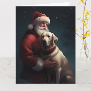 Labrador med Jultomten under julen Kort