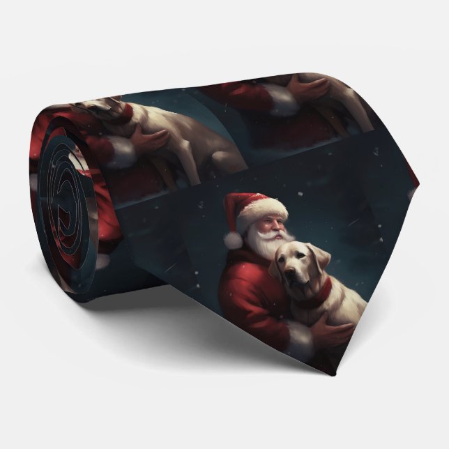 Labrador med Jultomten under julen Slips (Rullad)