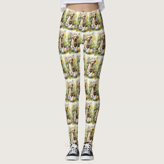 Labrador med påskägg leggings (Framsida)