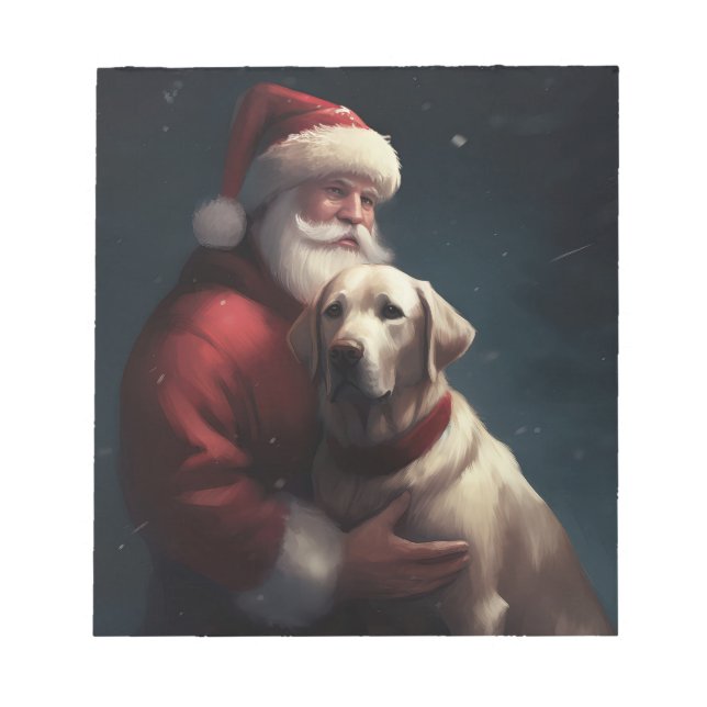 Labrador med tomte festlig jul  anteckningsblock (Framsida)