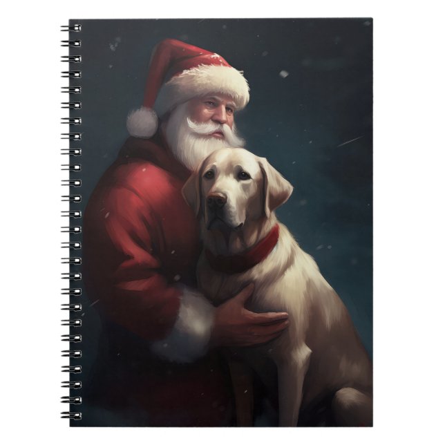 Labrador med tomte festlig jul  anteckningsbok (Framsidan)