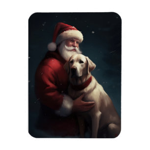 Labrador med tomte festlig jul magnet