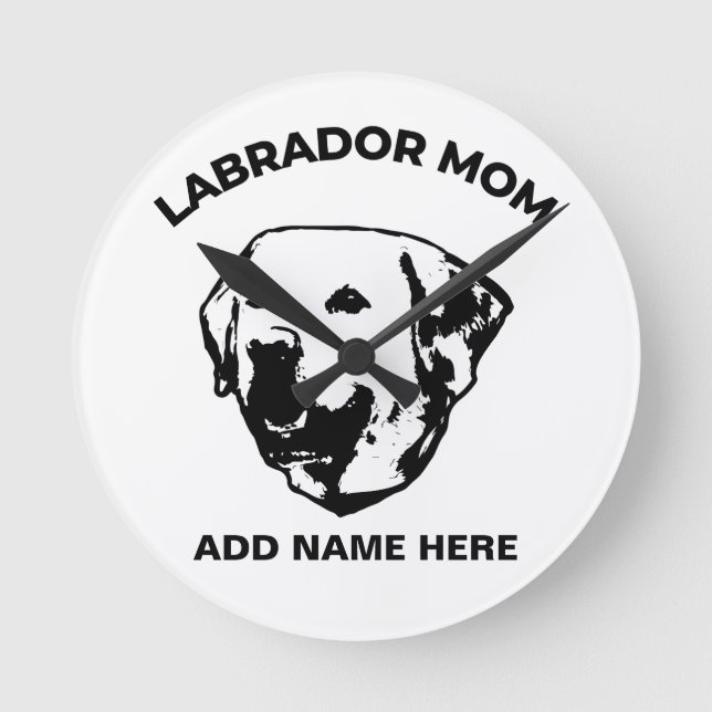 Labrador Mom   Rund Klocka (Framsida)