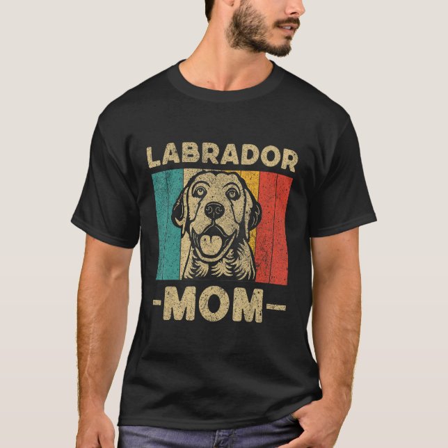 Labrador Mom Vintage  Dog Owner T Shirt (Framsida)