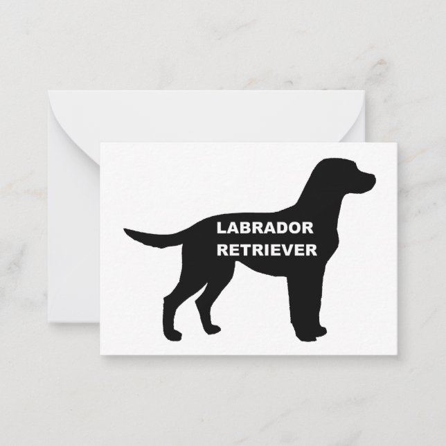 labrador namn silhuett anteckningskort (Framsida)