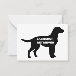 labrador namn silhuett anteckningskort