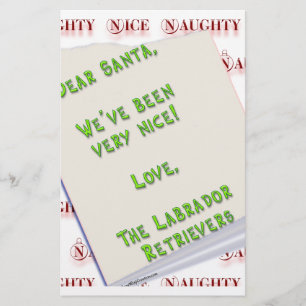 Labrador Naughty och Nice Brevpapper