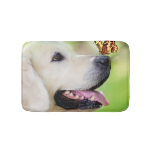 Labrador och fjäril Dekorativ kudde Badrumsmatta