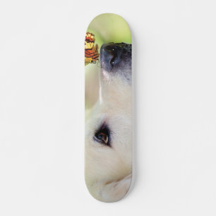 Labrador och fjäril Dekorativ kudde Mini Skateboard Bräda 18,5 Cm