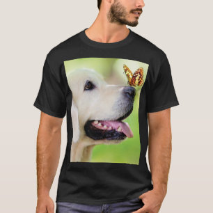 Labrador och fjäril Dekorativ kudde T Shirt