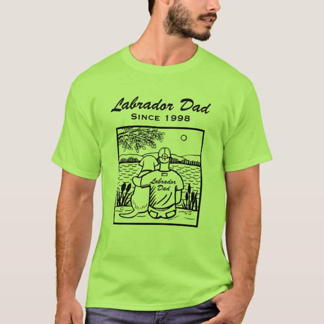 Labrador och pappa t-shirt (Framsida)