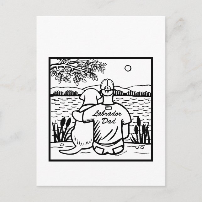 Labrador och Pappa Vykort (Framsida)