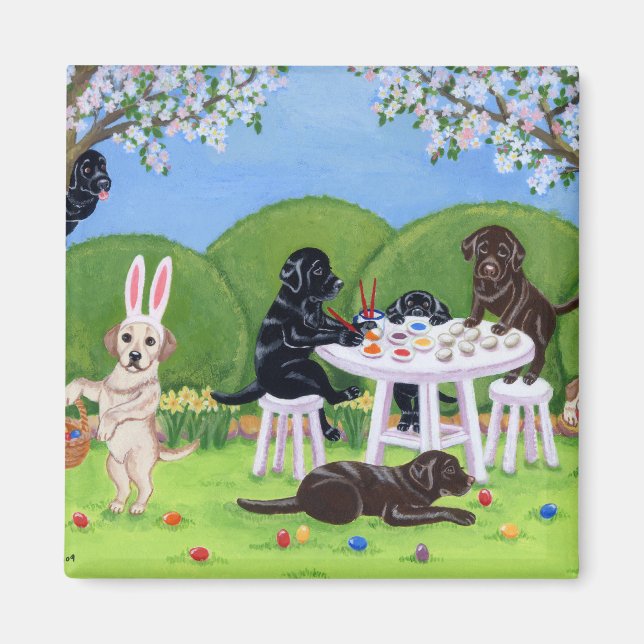 Labrador och Påskägg Magnet (Framsidan)