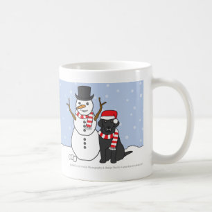Labrador och snögubbemugg kaffemugg