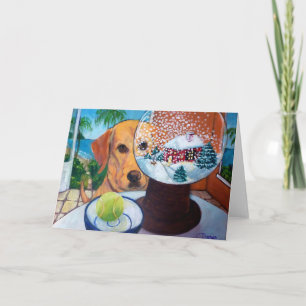 Labrador och Snowglobe Kort