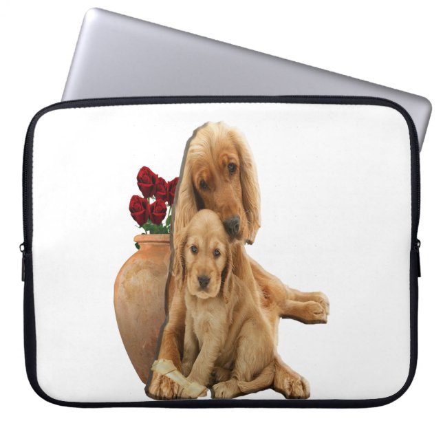 Labrador och valpar laptop fodral (Framsidan)