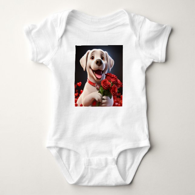 Labrador on Valentine's Day IV T Shirt (Framsida)