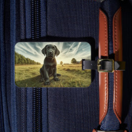 Labrador på en gård Anpassad bagagetikett Bagagebricka