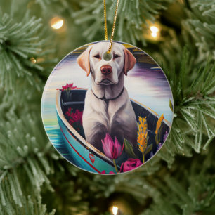 Labrador på en Paddle: En kristen Äventyr Julgransprydnad Keramik