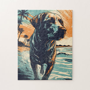 Labrador på stranden pussel