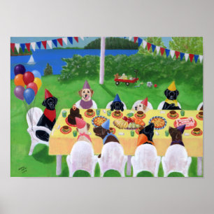 Labrador Party Artwork Poster