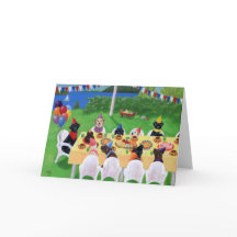 Labrador Party Painting - tackkort