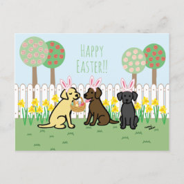 Labrador Påskhares Garden Helgdag Card Helg Vykort