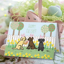 Labrador Påskhares Garden Helgdag Card Helgkort