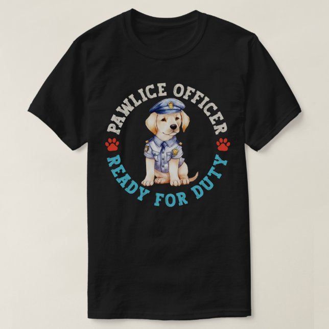 Labrador Pawlice Officer T Shirt (Design framsida)