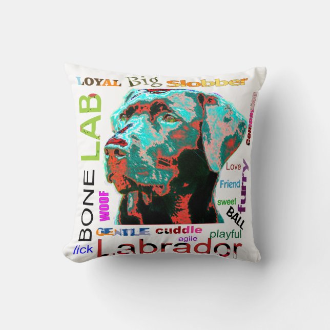 Labrador - Pop Art Design American MoJo Kuddar (Framsida)