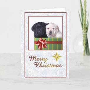 Labrador puppies christmas-kort helgkort