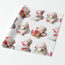 LABRADOR PUPPIES IN A KOPP CHRISTMAS GIFT WRAPPING
