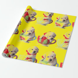 LABRADOR PUPPIES IN A KOPP CHRISTMAS GIFT WRAPPING PRESENTPAPPER