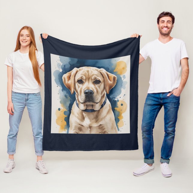 Labrador Puppy Fleece Blanket (På plats)