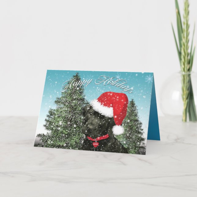 Labrador Puppy Glad helg Santa Hat (Framsida)