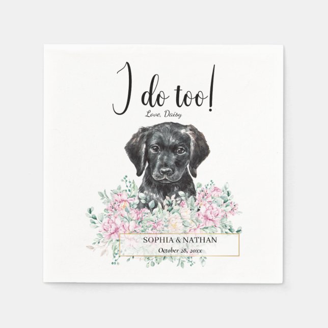 Labrador Puppy Hund Cocktail Napkins Pappersservett (Framsidan)