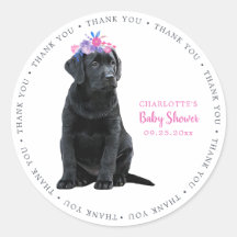 Labrador Puppy Hund Rosa Girl Baby Shower
